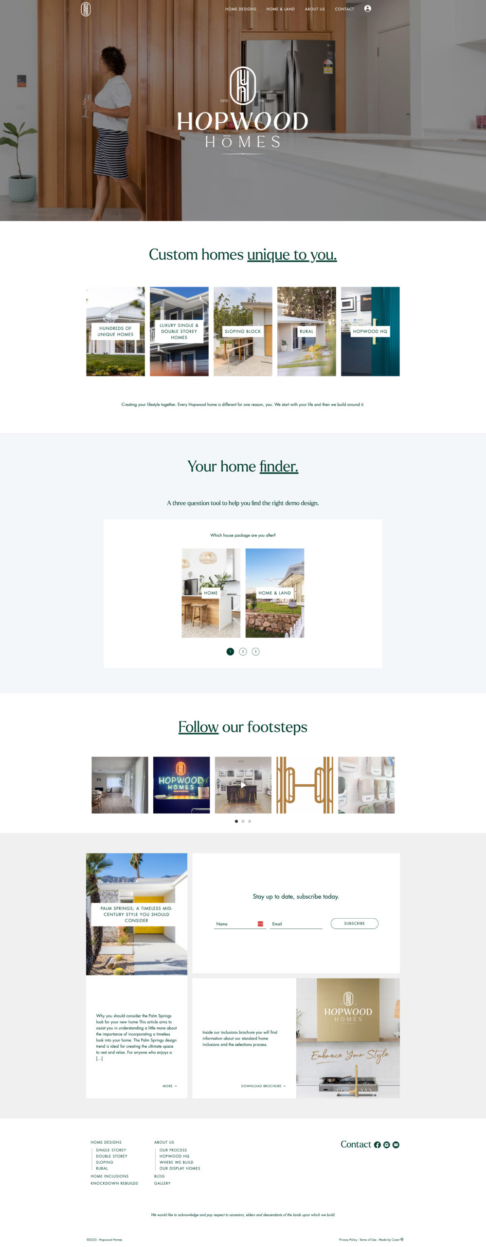 Website Design & Development for A Complete Rebrand for Hopwood Homes